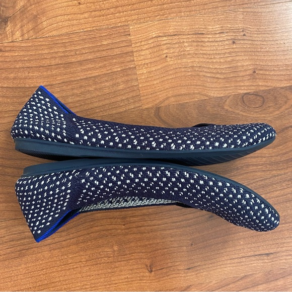 Rothy’s The Flat Round Toe Navy and White Polka Dot - Picture 6 of 7